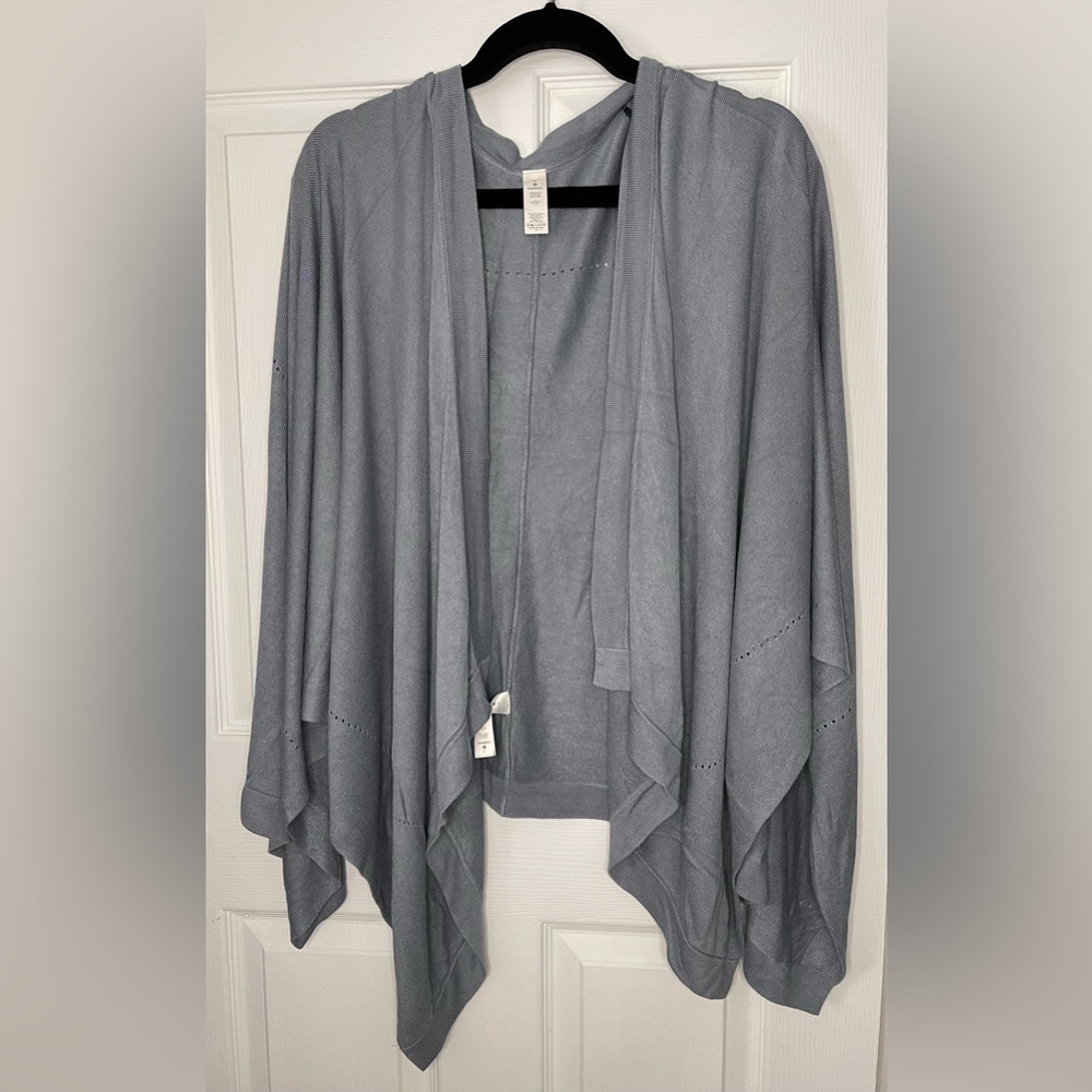 LULULEMON Open Mind Silk Blend Blue Wrap Poncho/Cape OS